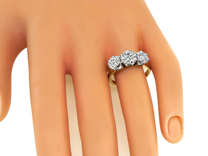 Victorian GIA 1.11ct center Diamond Anniversary Ring