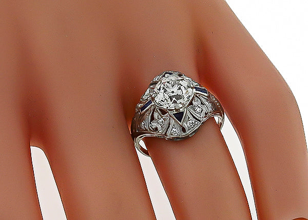 Vintage GIA Certified 1.52ct Diamond Engagement Ring