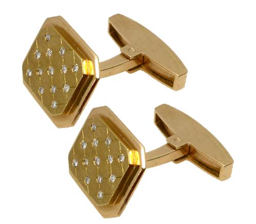 0.30ct Diamond 18k Yellow  Gold Cufflinks