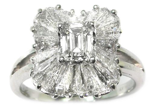 Promise 18ct White Gold Emerald Cut 1 CARAT of Diamond Ring – Mazzucchelli's