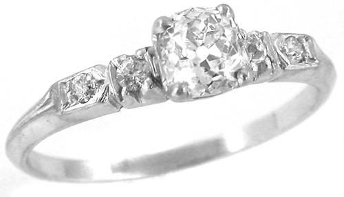 Antique Diamond Platinum Engagement Ring GIA Certified