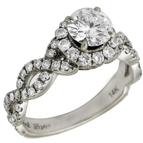 0.65ct Round Brilliant Diamond 14k White Gold  Engagement Ring