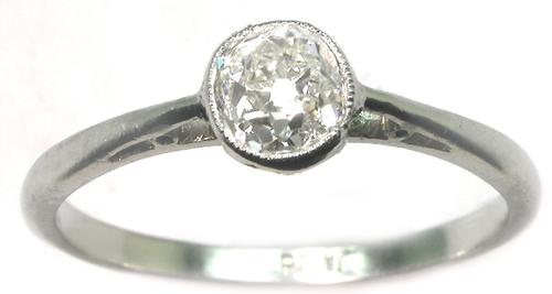 Old Mine Cut Diamond Platinum Engagement Ring GIA Certified