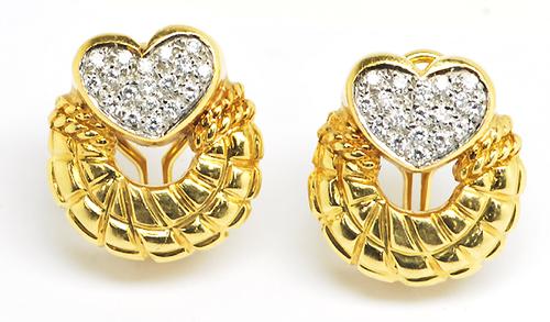 Round Cut Diamond 18k Yellow Gold Diamond Earrings