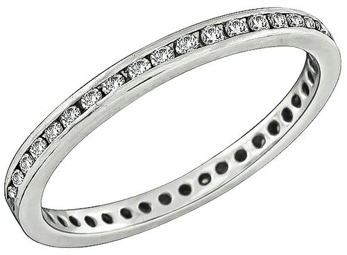 Round Cut Diamond Platinum Eternity Wedding Band