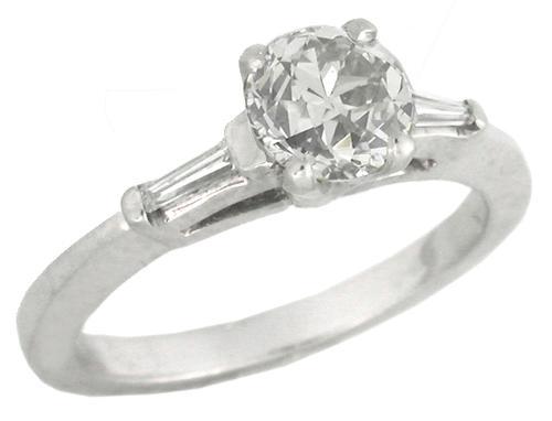 0.77ct Round Brilliant Cut Diamond 14k White Gold Engagement Ring