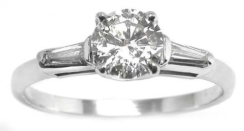 Antique White Gold Engagement Ring GIA Certified 