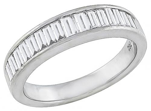 Baguette Cut Diamond 18k White Gold Wedding Band