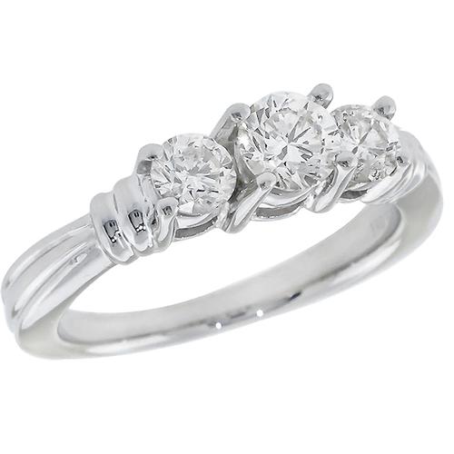 0.80cttw Round Diamond Platinum Engagement Ring
