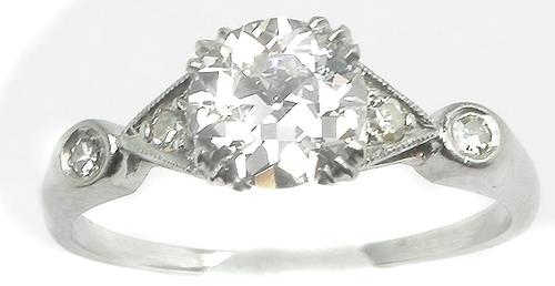 Vintage Diamond Platinum Engagement Ring GIA Certified