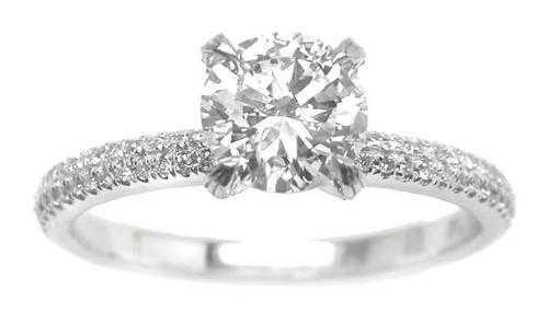 GIA Certified 18k White Gold Diamond Engagement Ring