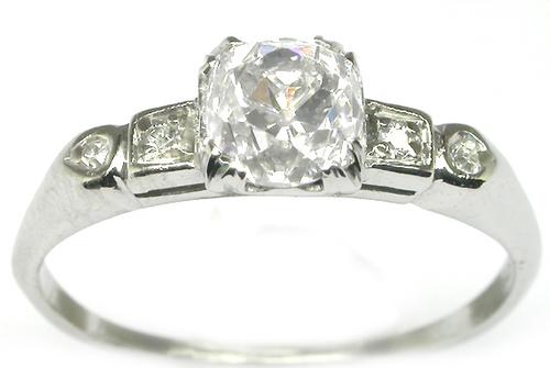 Antique Diamond Platinum Engagement Ring GIA Certified