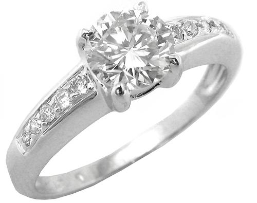 GIA Cerified Diamond 18k White Gold Engagement Ring