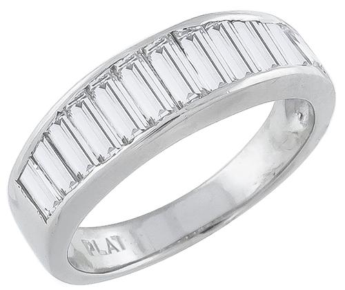 Baguette Cut Diamond Platinum Wedding Band