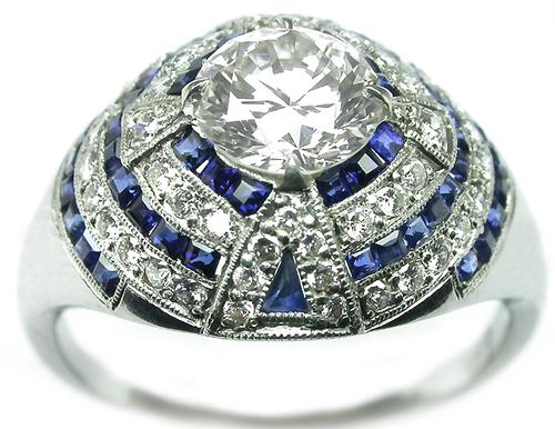 GIA Certified Antique Diamond Platinum Ring