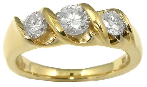 1.00ct Round Cut Diamond 14k Yellow Gold Ring