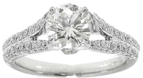 1.00ct Diamond GIA Certified 18k White Gold Engagement Ring