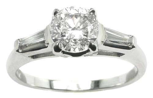 Vintage Diamond Platinum Engagement Ring GIA Certified