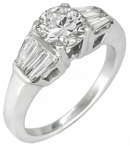GIA Certified Diamond 14k White Gold Engagement Ring