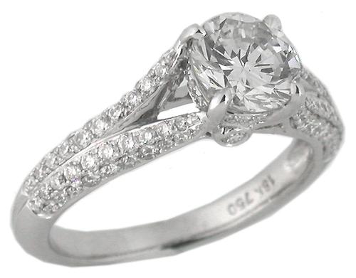 GIA Certified 1.02ct Diamond 18k White Gold Engagement Ring