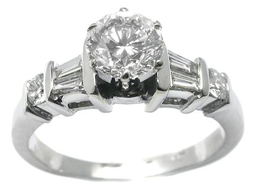 GIA Certified 1.02ct. Diamond 14k White Gold Engagement Ring