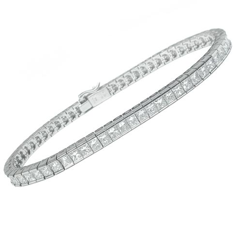 10 ctw Round Lab Grown Diamond Three-Prong Tennis Bracelet - 7 Inches -  Grownbrilliance