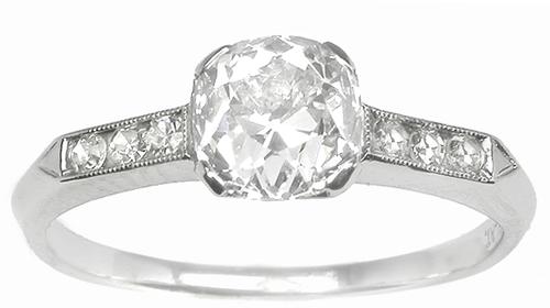 Antique Diamond Engagement Ring GIA Cert. 1.10 Carat