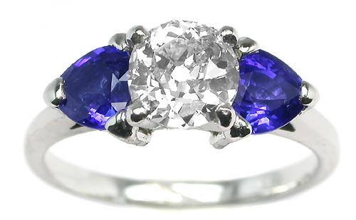 Diamond Sapphire Engagement Ring