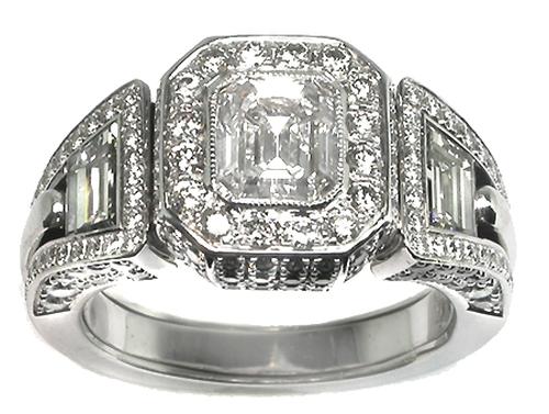 GIA Certified Emerald Cut Diamond Engagement Ring