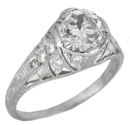 1.15ct Round Cut Diamond Platinum Engagement Ring