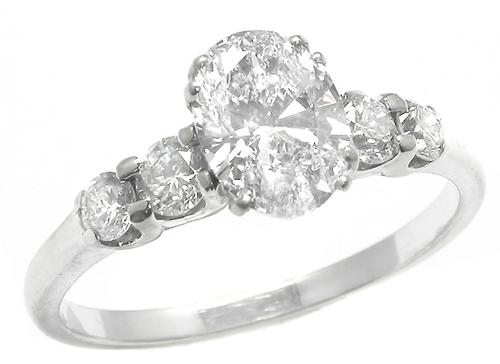 GIA Certified Oval Cut Diamond Engagement Ring