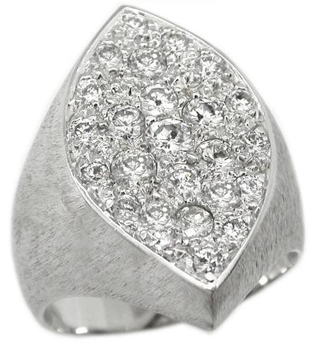 1950s 1.25ct Round Diamond Cluster 14k White Gold Ring