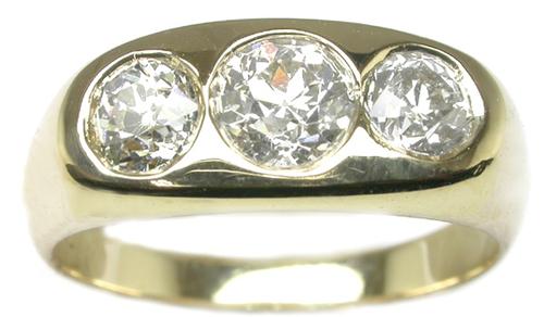 1.46ct 14k Yellow Gold Gypsy Ring