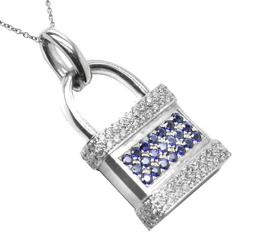 diamond lock necklace