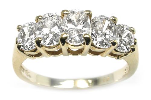 5 Stone Diamond Ring - 14K Yellow Gold | New York Estate Jewelry