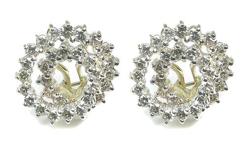 Round Cut Diamond 14k Yellow Gold Earrings