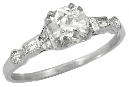 1920s 0.40ct Old Mine Cut Diamond Platinum Engagement Ring