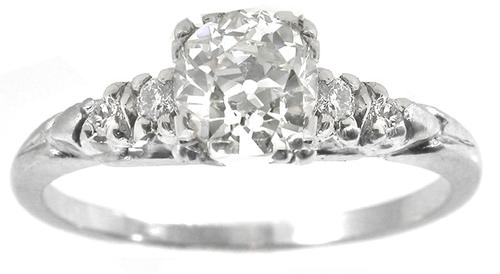 Antique Diamond Platinum Engagement Ring