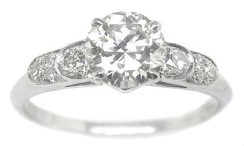 Antique Platinum Engagement Ring GIA Certified