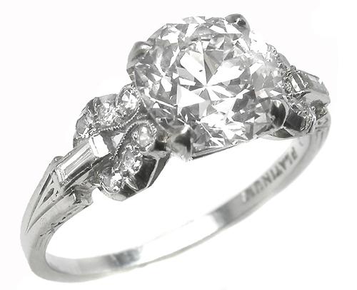 Antique Diamond Platinum Engagement Ring