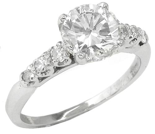 1930s 2.01ct Old European Cut Diamond Platinum Engagement Ring