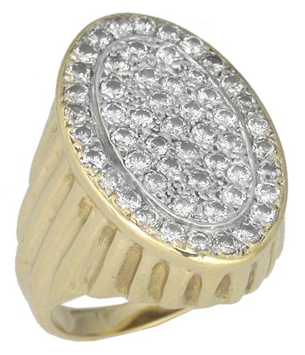 1960s 1.50ct Round Cut Diamond 14k Yellow and White Gold Ring 