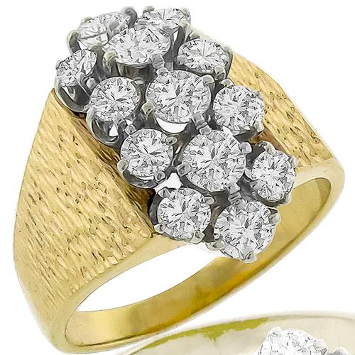 Diamond Cluster Gold Ring