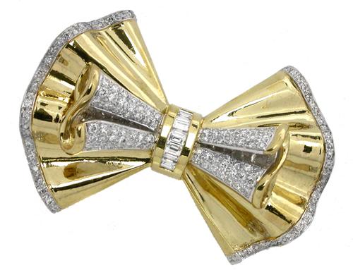 Diamond Bow Pin