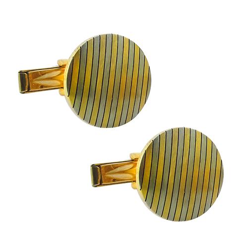 18k Yellow & White Gold Cufflink 