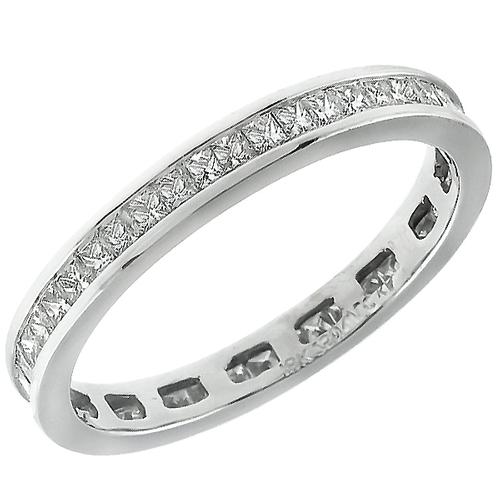 2.25ct Princess Cut Diamond Eternity 18k White Gold  Wedding Band 