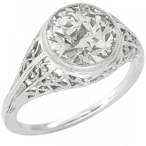 2.29ct Round Brilliant Cut Diamond 18k White Gold Engagement Ring