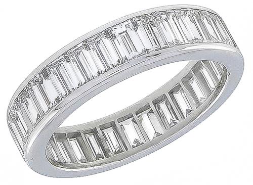 Baguette Cut Diamond Platinum Eternity Wedding Band