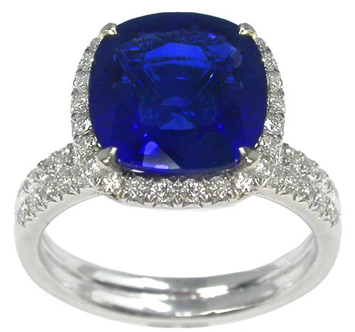  Sapphire & Diamond  Engagement Ring
