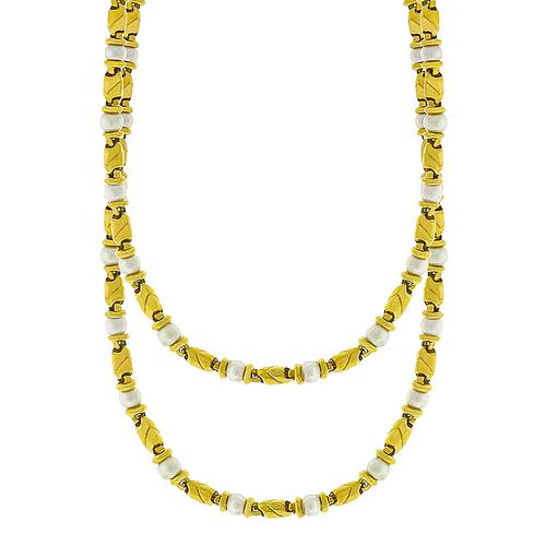 Gold Pearl Necklace